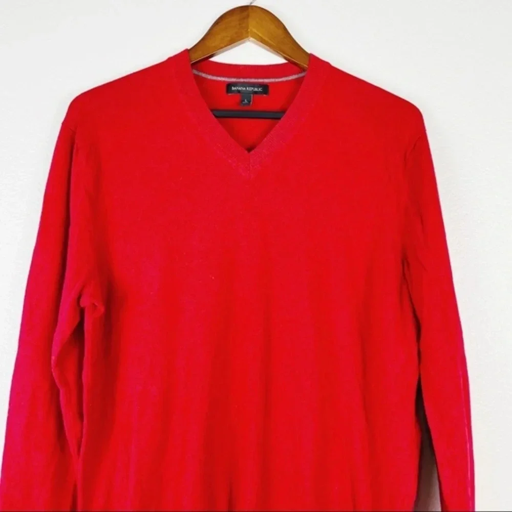 BANANA REPUBLIC Red Patch Elbow Sweater‎ Large